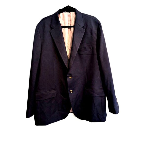 Men's Tailored Fit Blazer -Haggar H26- Blue Size 48RRR NWOT - Picture 2 of 11